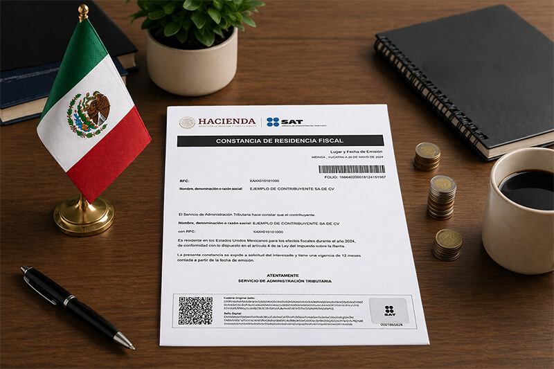 Constancia de Residencia Fiscal para evitar la doble tributación